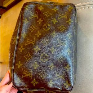 Louis Vuitton vintage makeup or travel bag zipper